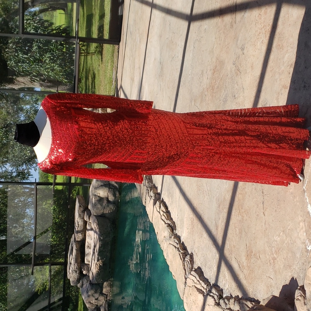 NWT Gorgeous May Queen Red sequined gown